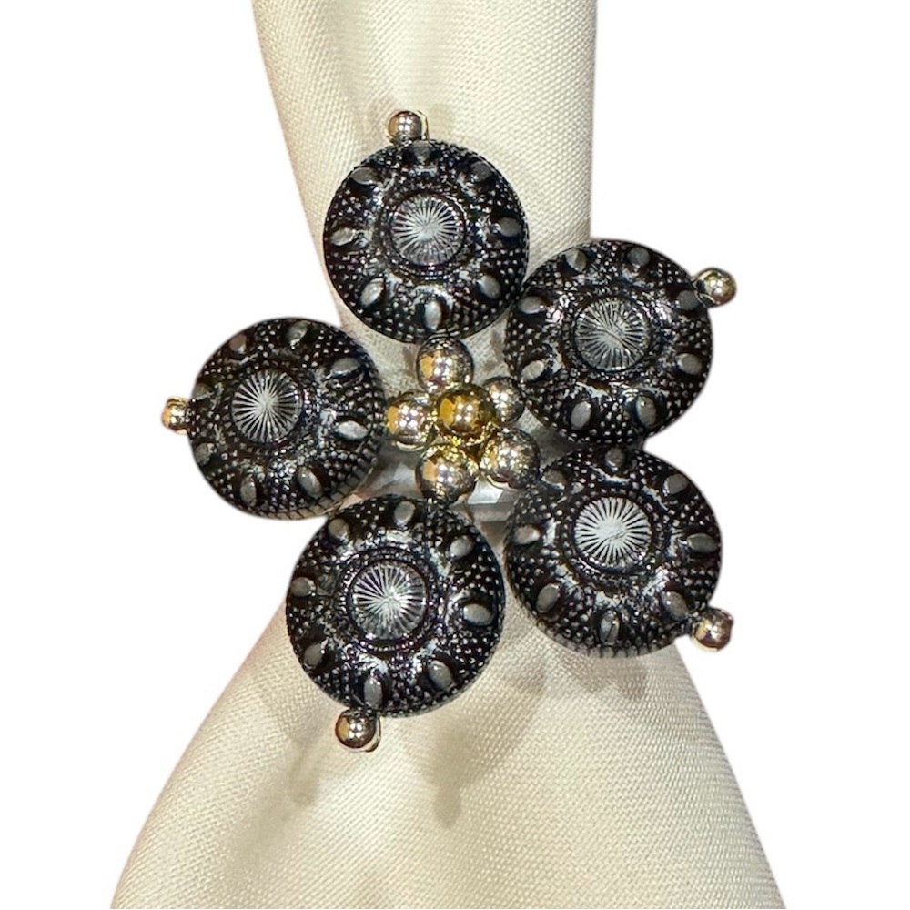 New handmade beaded floral style napkin holder